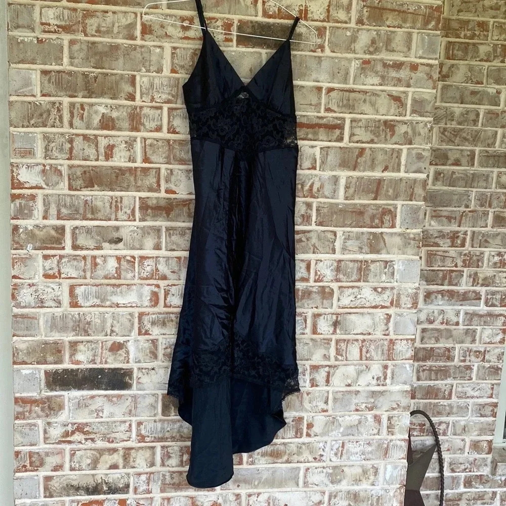 Victoria’s‎ Secret Black Vintage Gold Label Satin Lace Nightgown